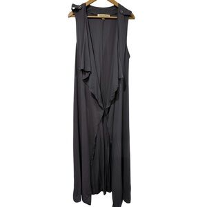 🟣 CALIFORNIA GYPSY GRAY SLEEVELESS CARDIGAN/DUSTER SIZE SMALL/MEDIUM